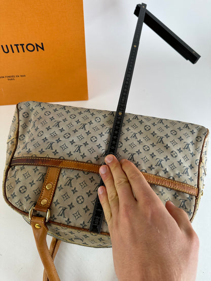 Vintage Louis Vuitton Monogram Mini Lin Canvas Handbag Beige Brown