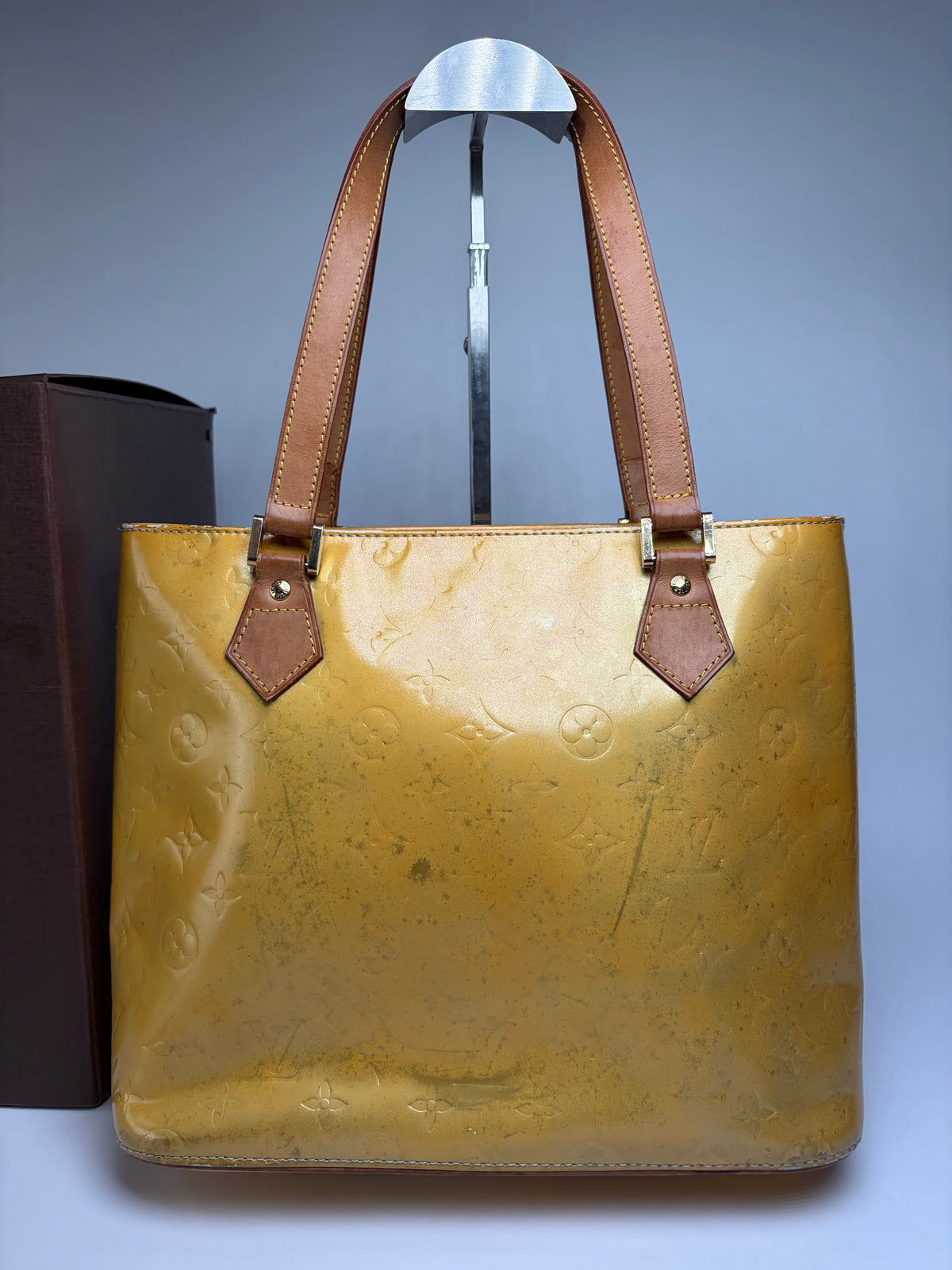 Vintage Louis Vuitton Monogram Vernis Patent Tote Late 1990s Yellow