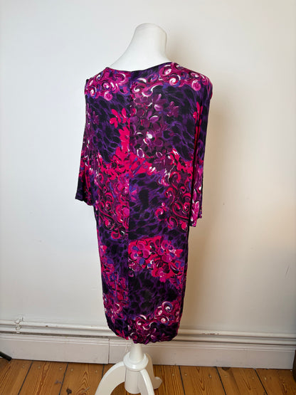 Vintage Versace Floral Silk Blend Tunic Fuchsia Purple M