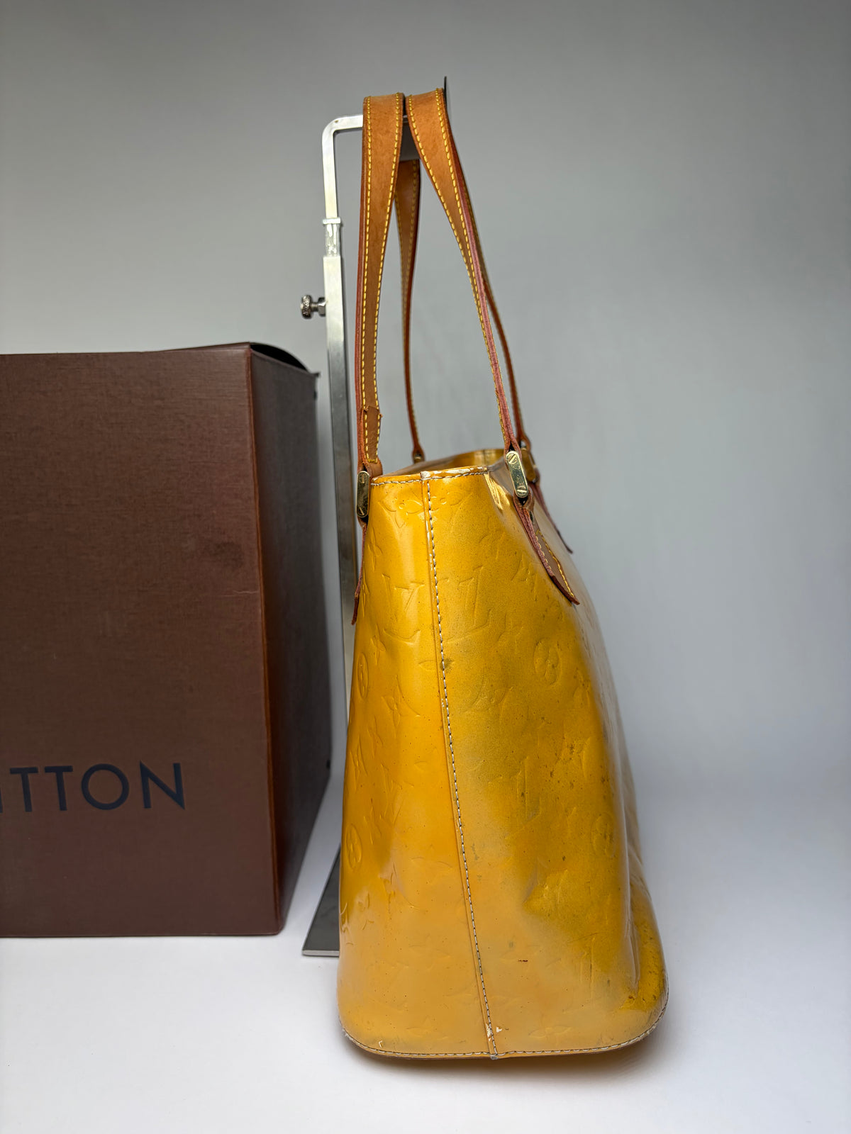 Vintage Louis Vuitton Monogram Vernis Patent Tote Late 1990s Yellow