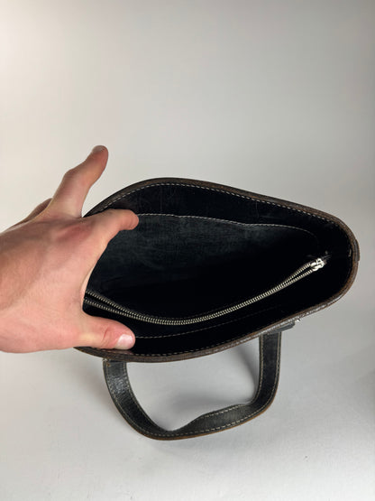 Vintage Courreges Leather Bucket Bag Black
