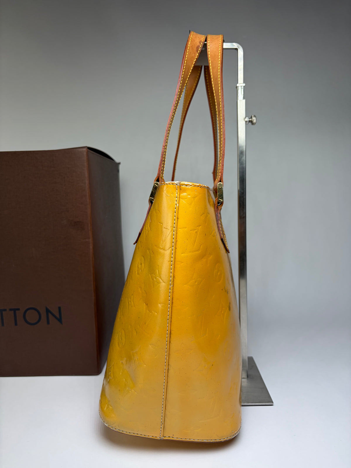 Vintage Louis Vuitton Monogram Vernis Patent Tote Late 1990s Yellow