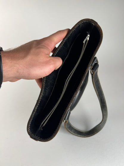 Vintage Courreges Leather Bucket Bag Black