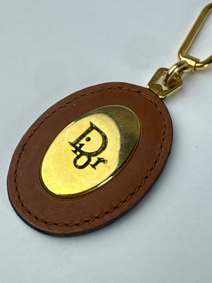 Vintage Dior Keychain Brown Gold