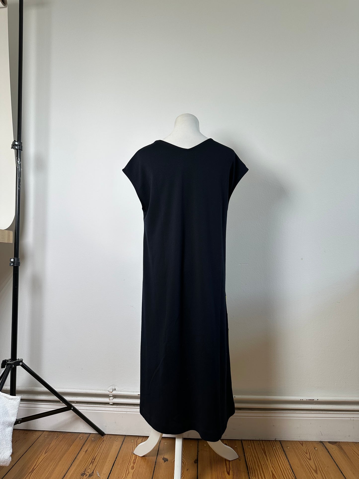 Vintage Kansai Yamamoto Cotton Blend Dress Black Yellow Fuchsia M