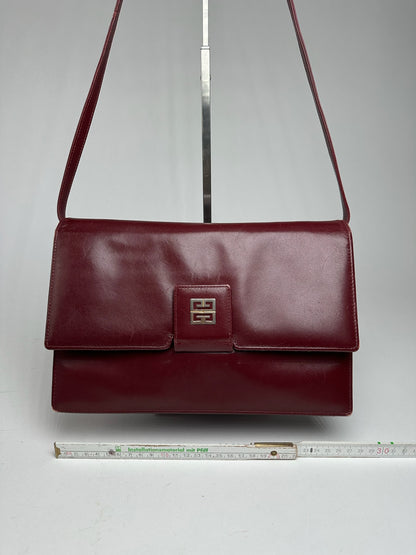 Vintage  Givenchy 4G leather bag burgundy