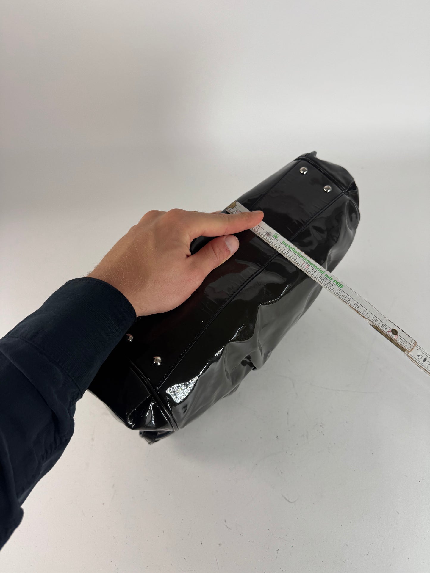 Vintage Salvatore Ferragamo Patent Leather Handbag Brown