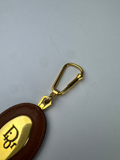 Vintage Dior Keychain Brown Gold