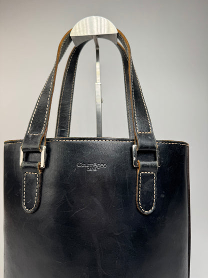 Vintage Courreges Leather Bucket Bag Black
