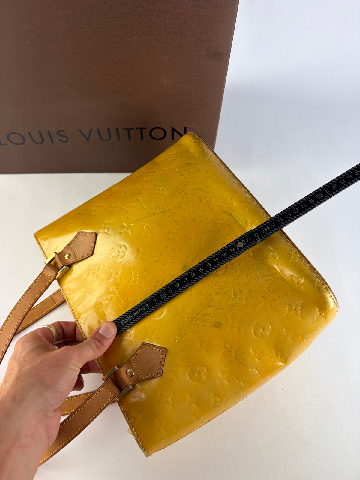 Vintage Louis Vuitton Monogram Vernis Patent Tote Late 1990s Yellow