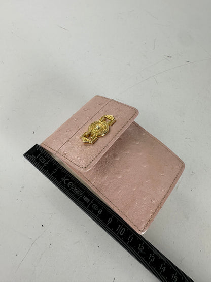 Vintage Gianni Versace Ostrich Leather Mini Bag / Card Holder Pink
