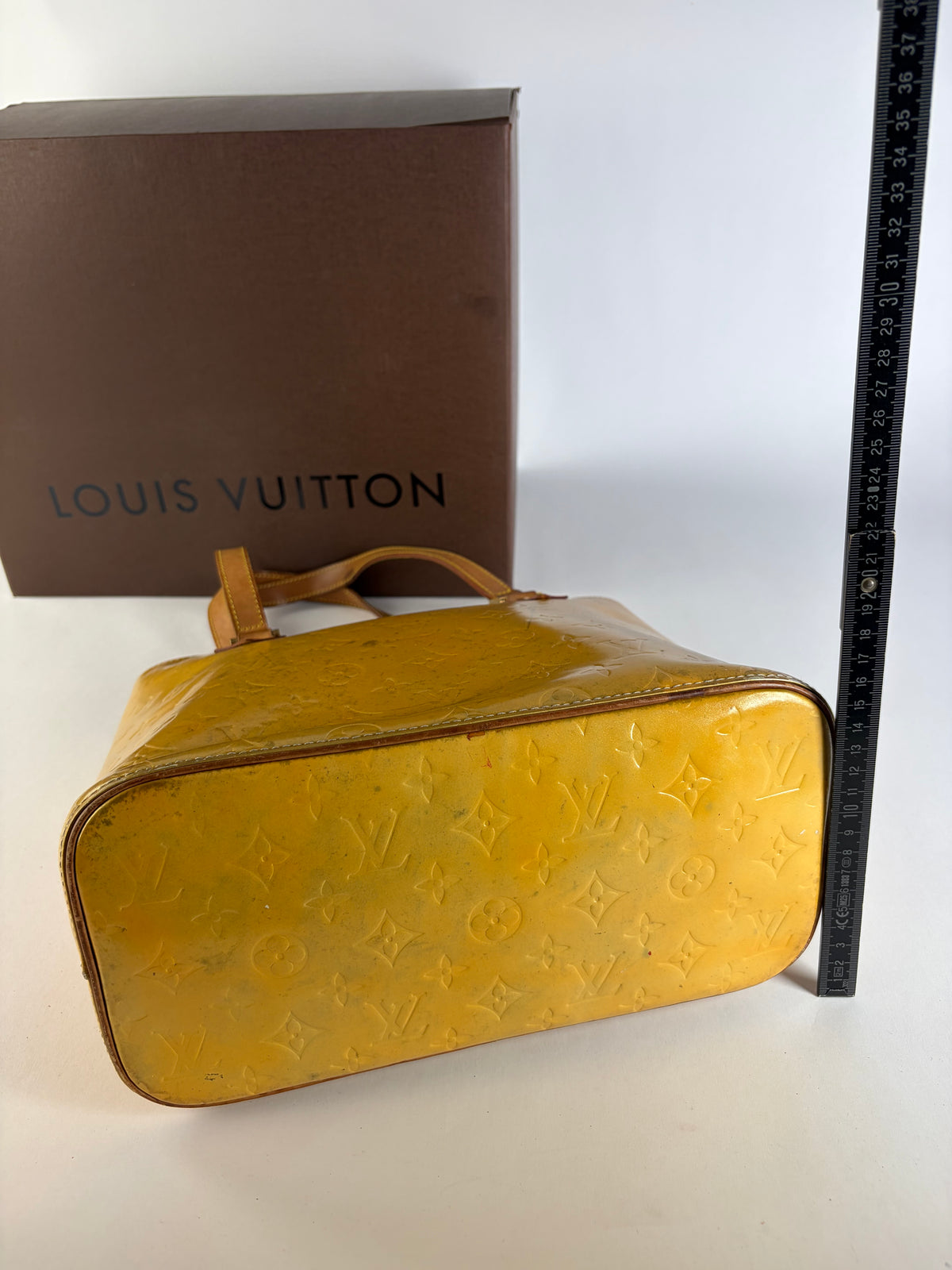 Vintage Louis Vuitton Monogram Vernis Patent Tote Late 1990s Yellow