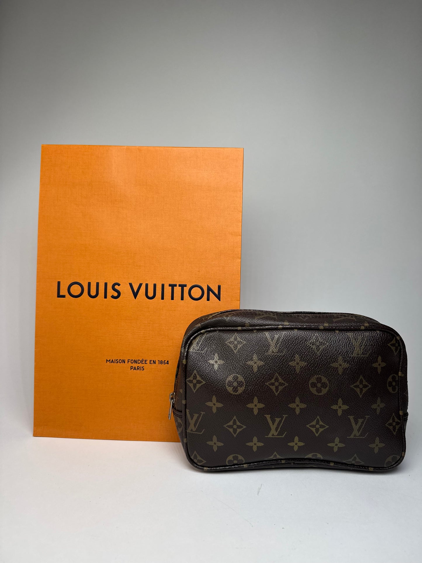 Vintage Louis Vuitton Leather Monogram Clutch Brown