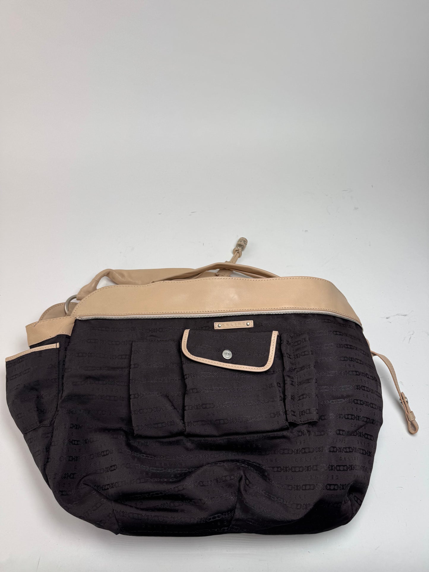 Grand sac vintage en cuir rose Céline