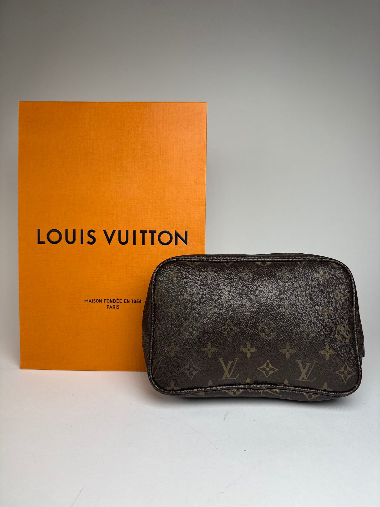 Vintage Louis Vuitton Leather Monogram Clutch Brown