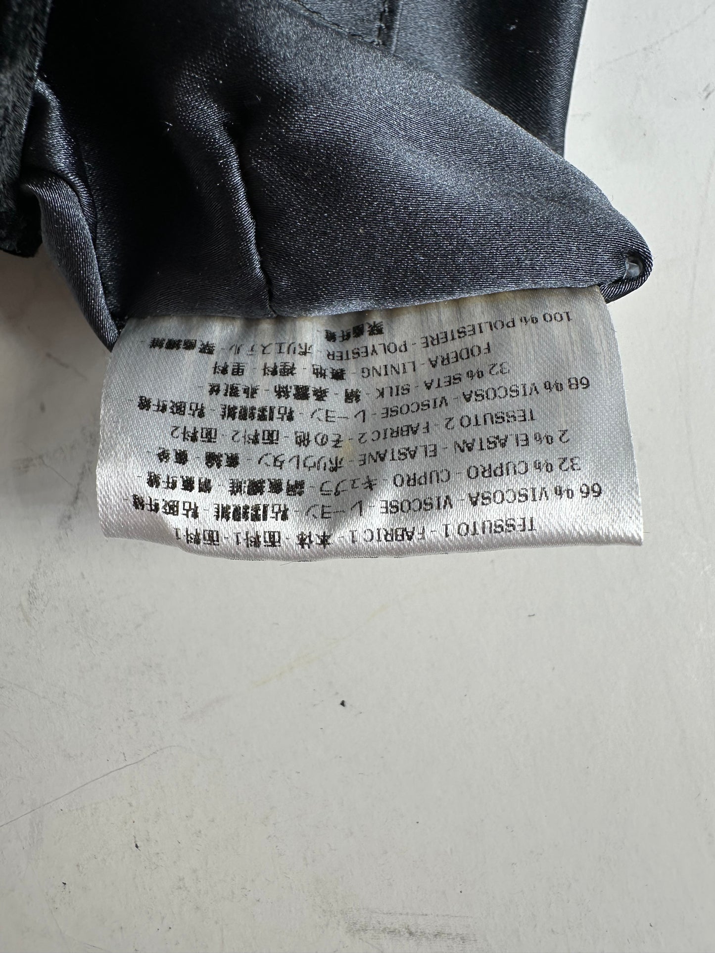 Vintage Giorgio Armani Velvet Satin Clutch Bag Black Silver