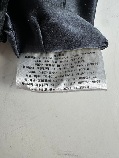 Vintage Giorgio Armani Velvet Satin Clutch Bag Black Silver