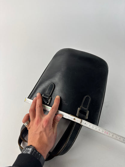 Vintage Courreges Leather Bucket Bag Black