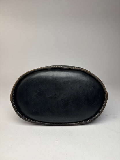 Vintage Courreges Leather Bucket Bag Black