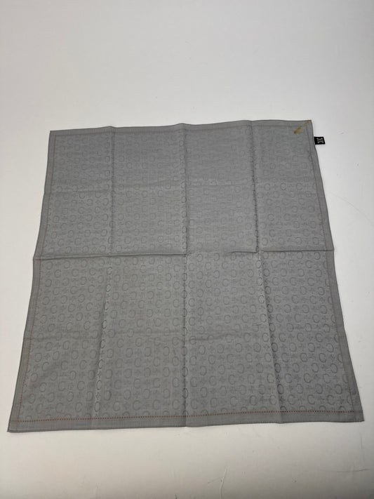 Vintage Celine C Monogram Scarf Silver Black