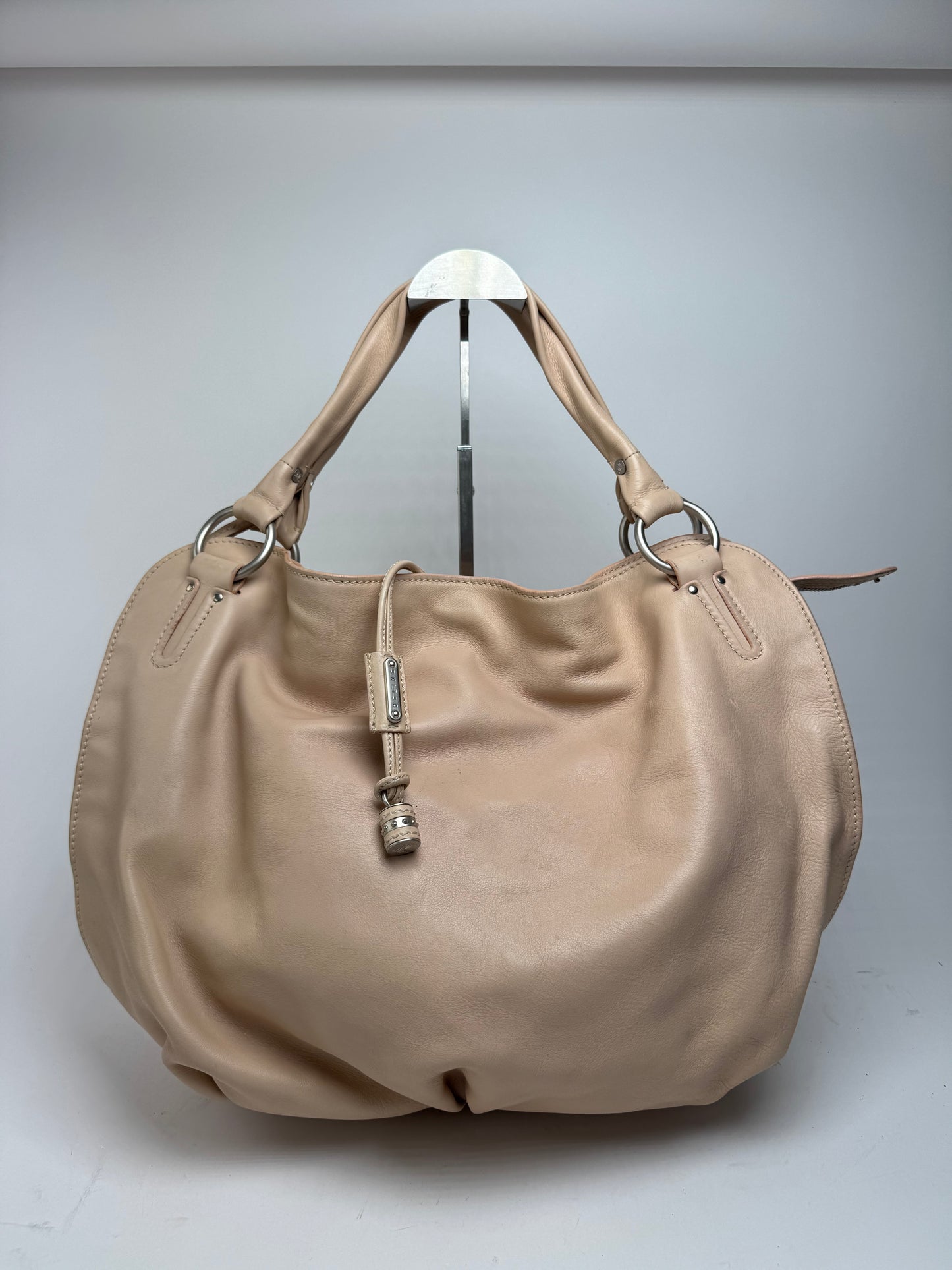 Grand sac vintage en cuir rose Céline