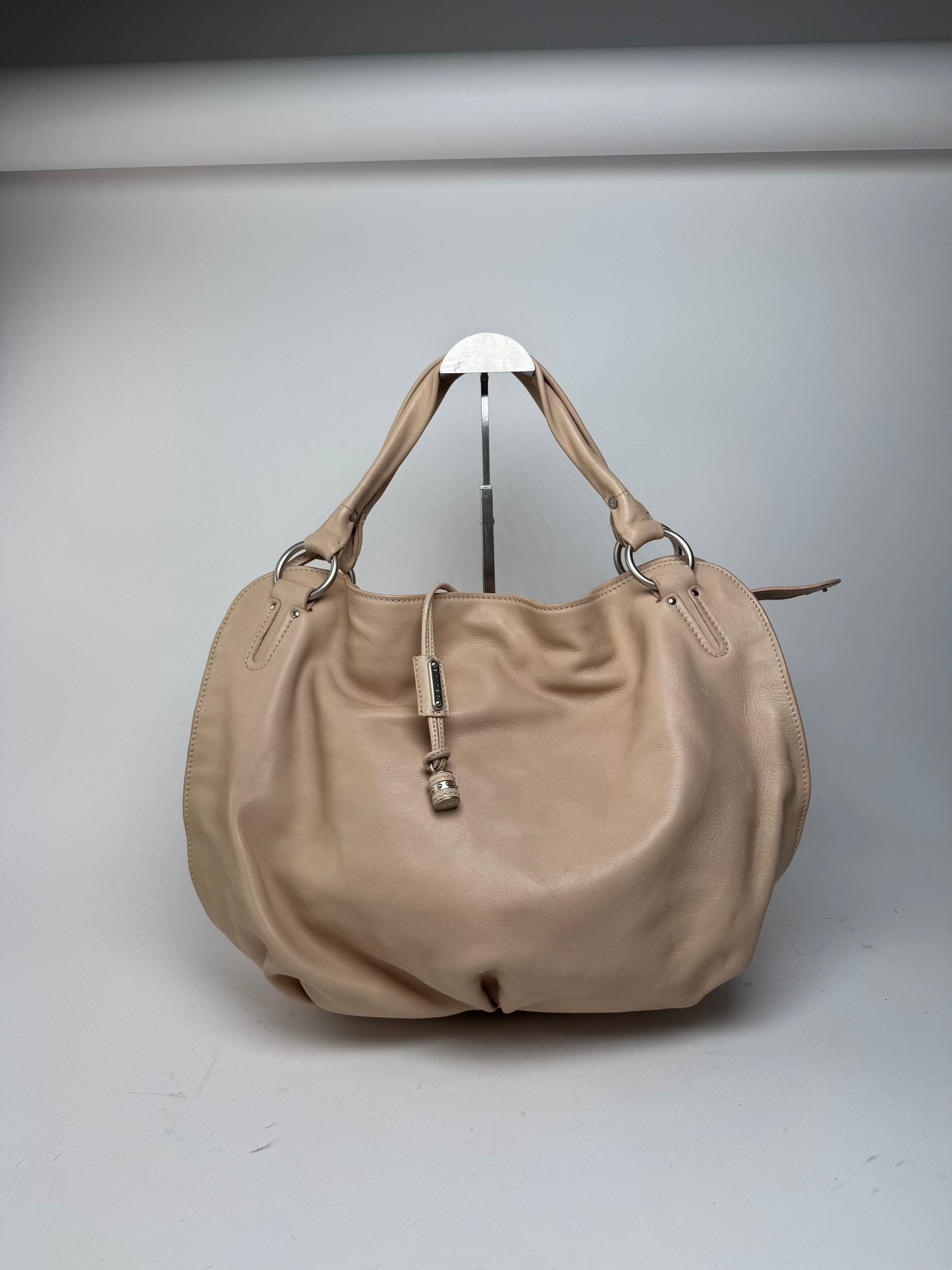 Grand sac vintage en cuir rose Céline