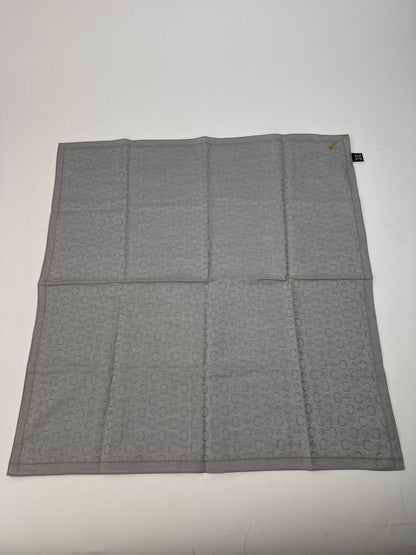 Vintage Celine C Monogram Scarf Silver Black