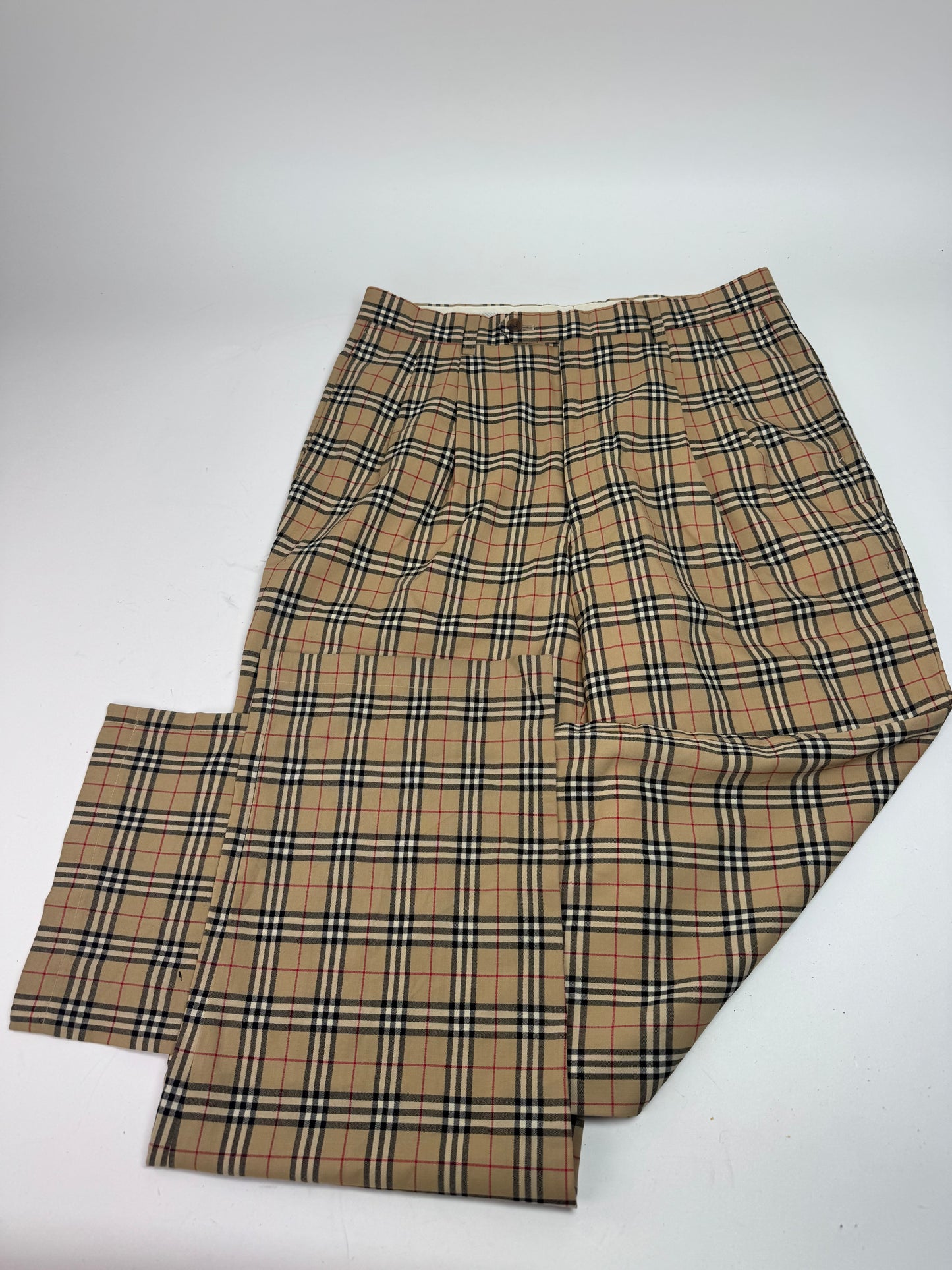 Vintage Burberry Mens Novacheck Pants Beige M
