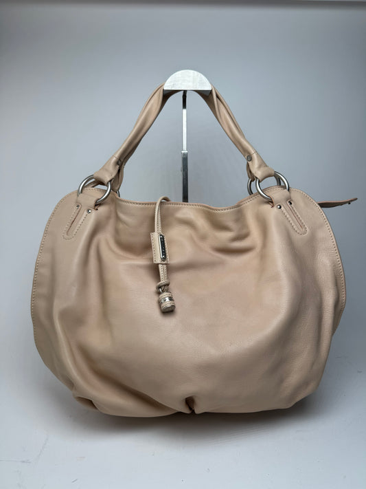 Grand sac vintage en cuir rose Céline
