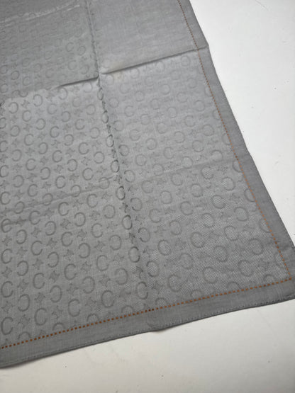 Vintage Celine C Monogram Scarf Silver Black