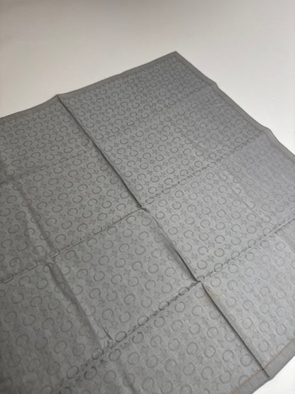 Vintage Celine C Monogram Scarf Silver Black