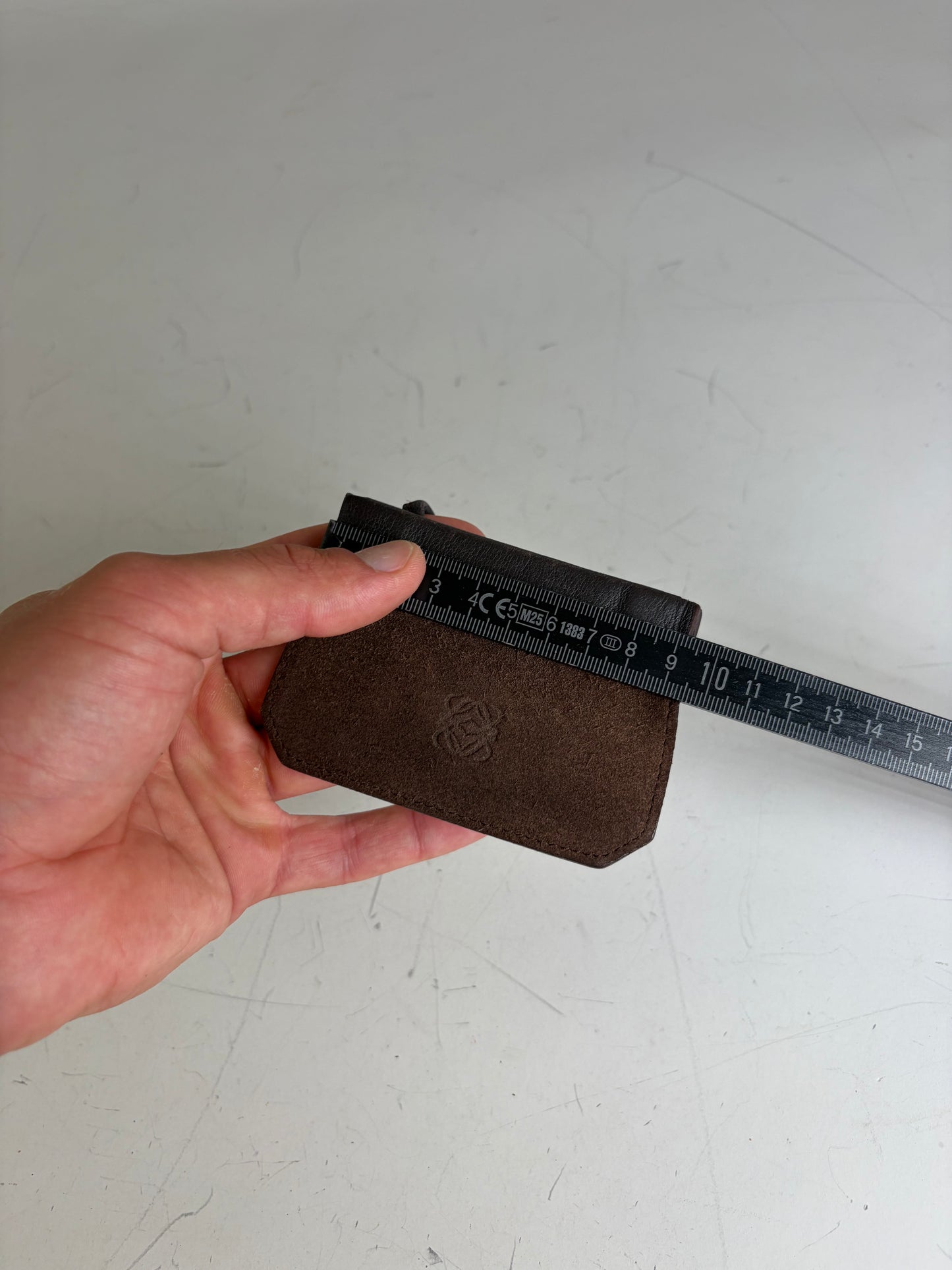 Vintage Loewe Suede Leather Wallet Brown Black Gold Key Ring