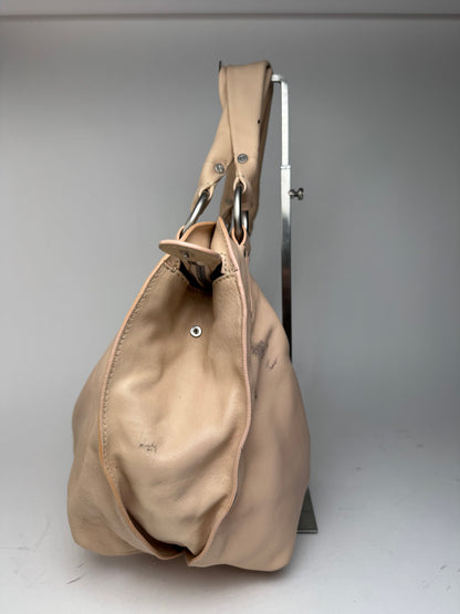 Grand sac vintage en cuir rose Céline