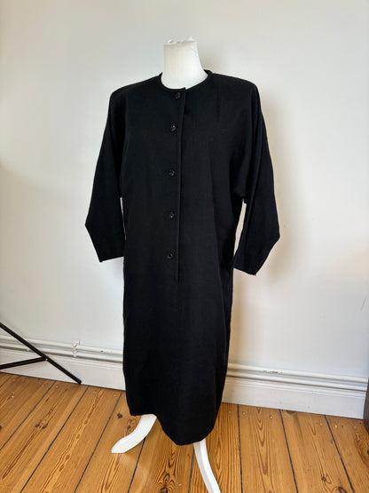 Vintage Givenchy Wool Shift Dress Black M