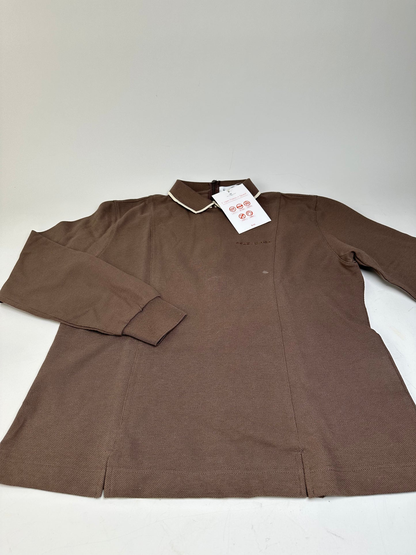 Vintage Balenciaga Cotton Polo Shirt Brown M