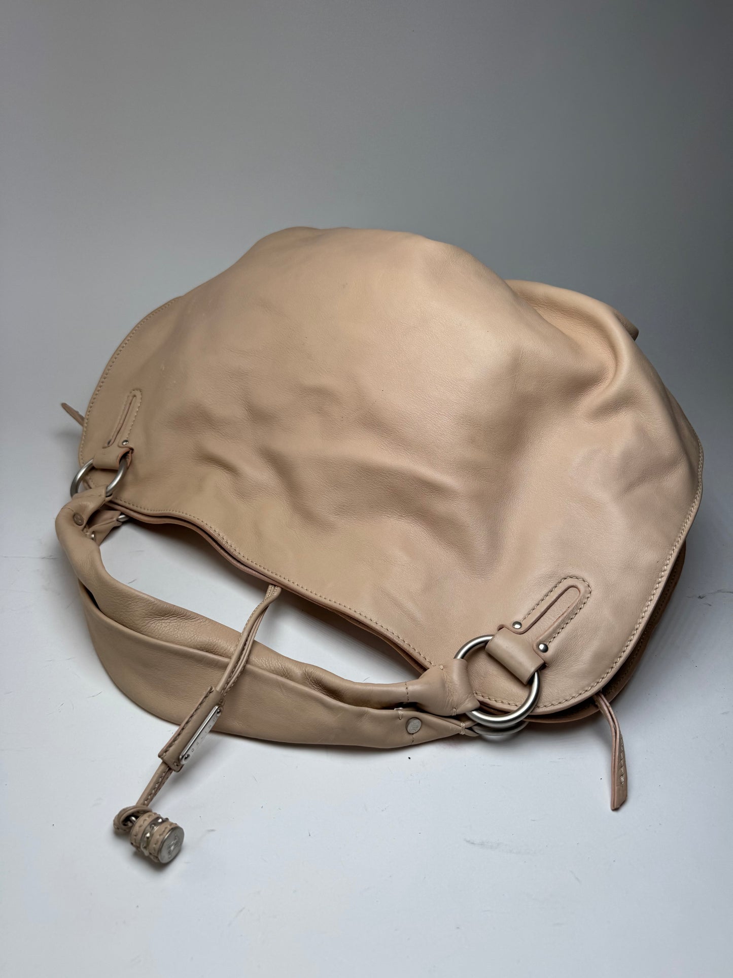 Grand sac vintage en cuir rose Céline