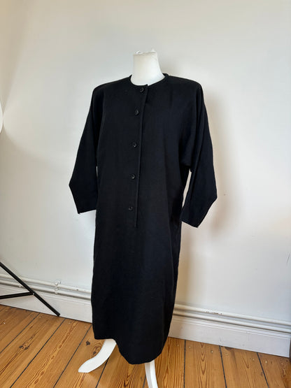 Vintage Givenchy Wool Shift Dress Black M