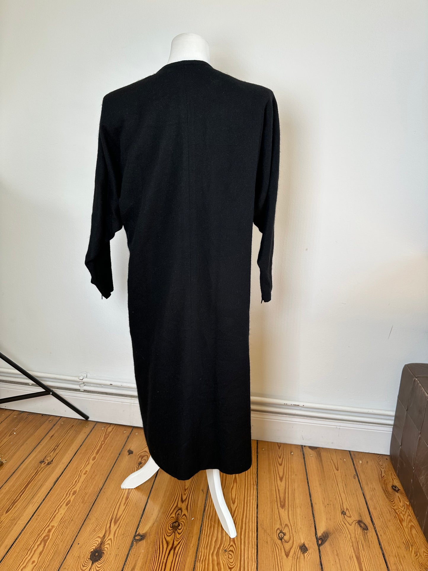 Vintage Givenchy Wool Shift Dress Black M