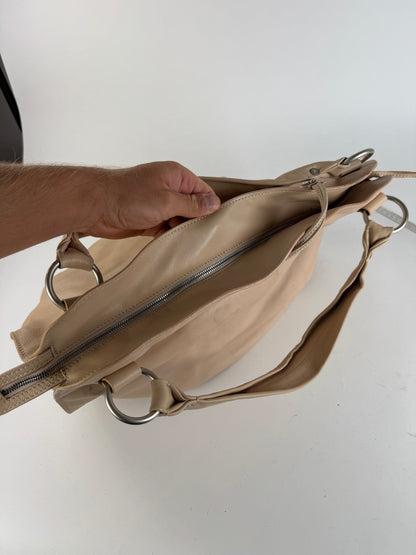 Grand sac vintage en cuir rose Céline