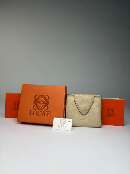 Vintage Loewe Box Alpina Bifold Wallet Late 1990s Light Beige