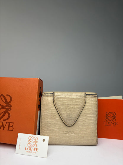 Vintage Loewe Box Alpina Bifold Wallet Late 1990s Light Beige