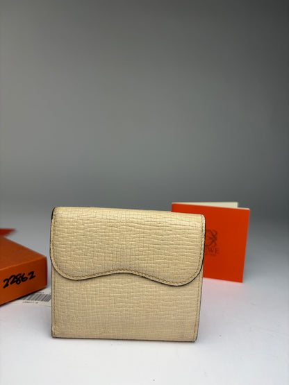 Vintage Loewe Box Alpina Bifold Wallet Late 1990s Light Beige