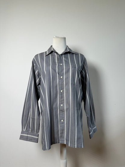 Vintage Dior Men's Cotton Shirt Grey White M