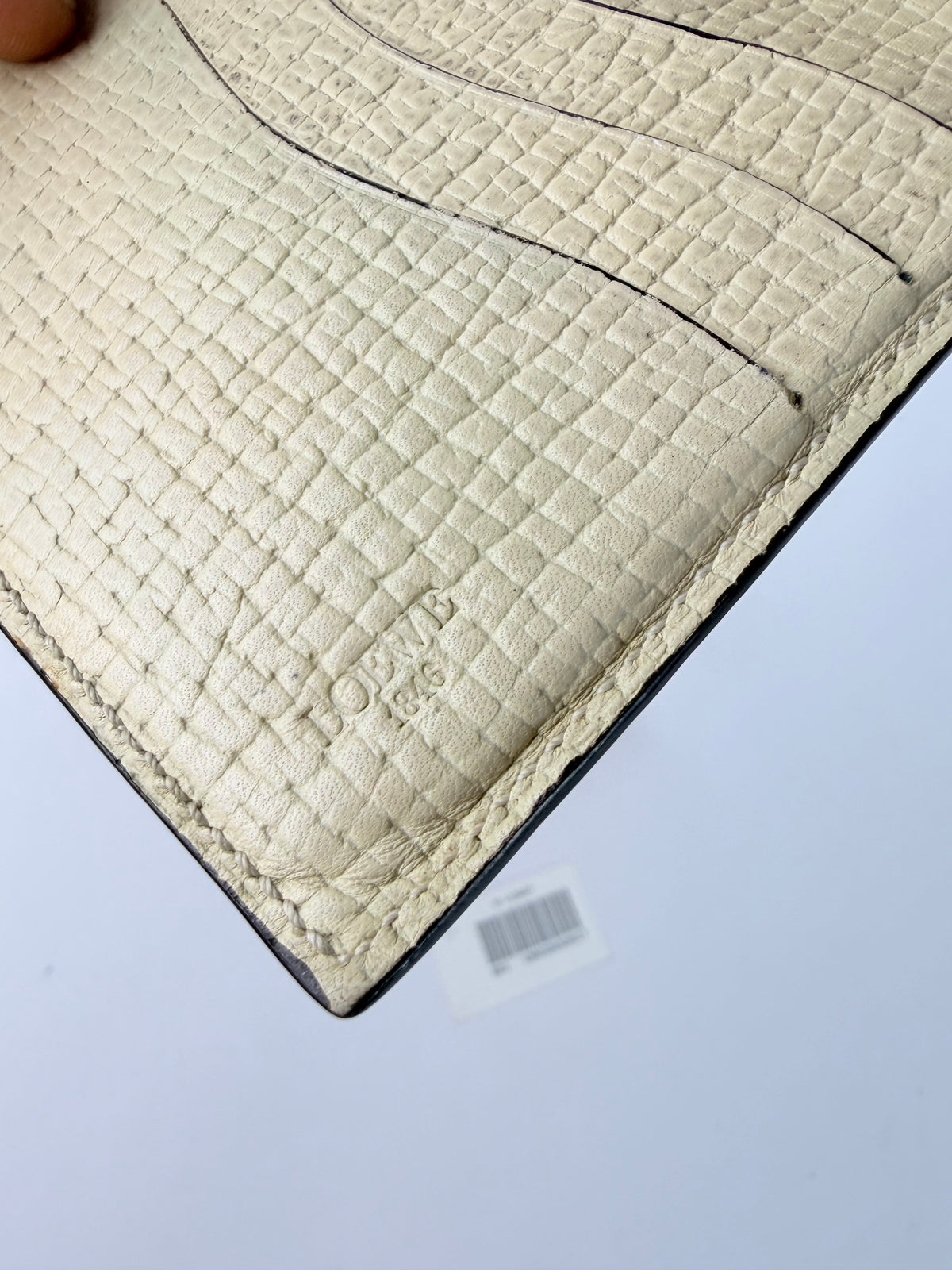 Vintage Loewe Box Alpina Bifold Wallet Late 1990s Light Beige