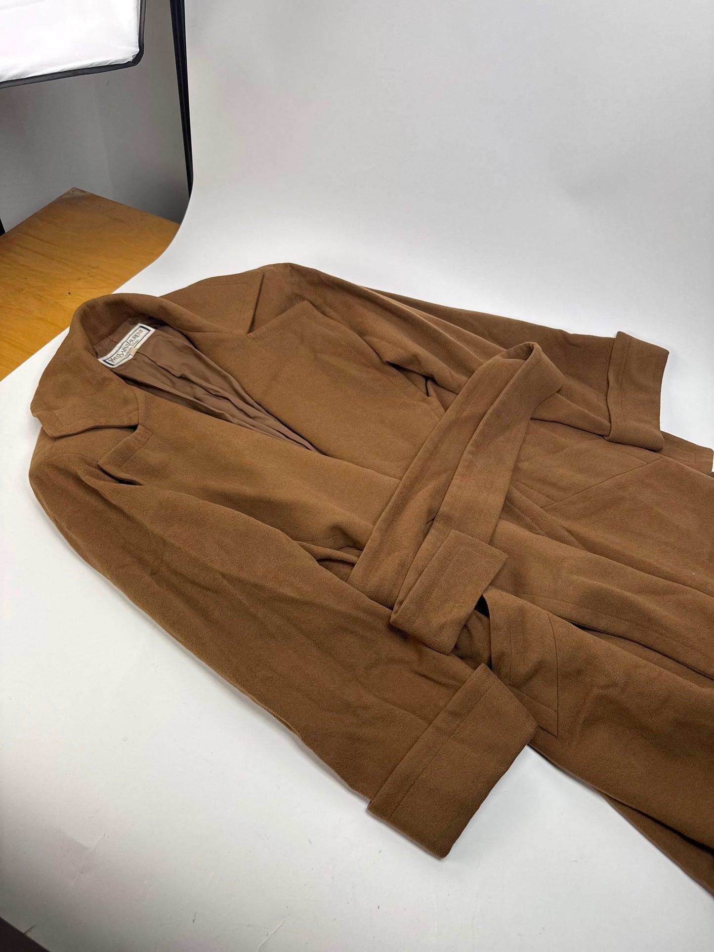 Vintage Yves Saint Laurent Wool Trenchcoat M Brown