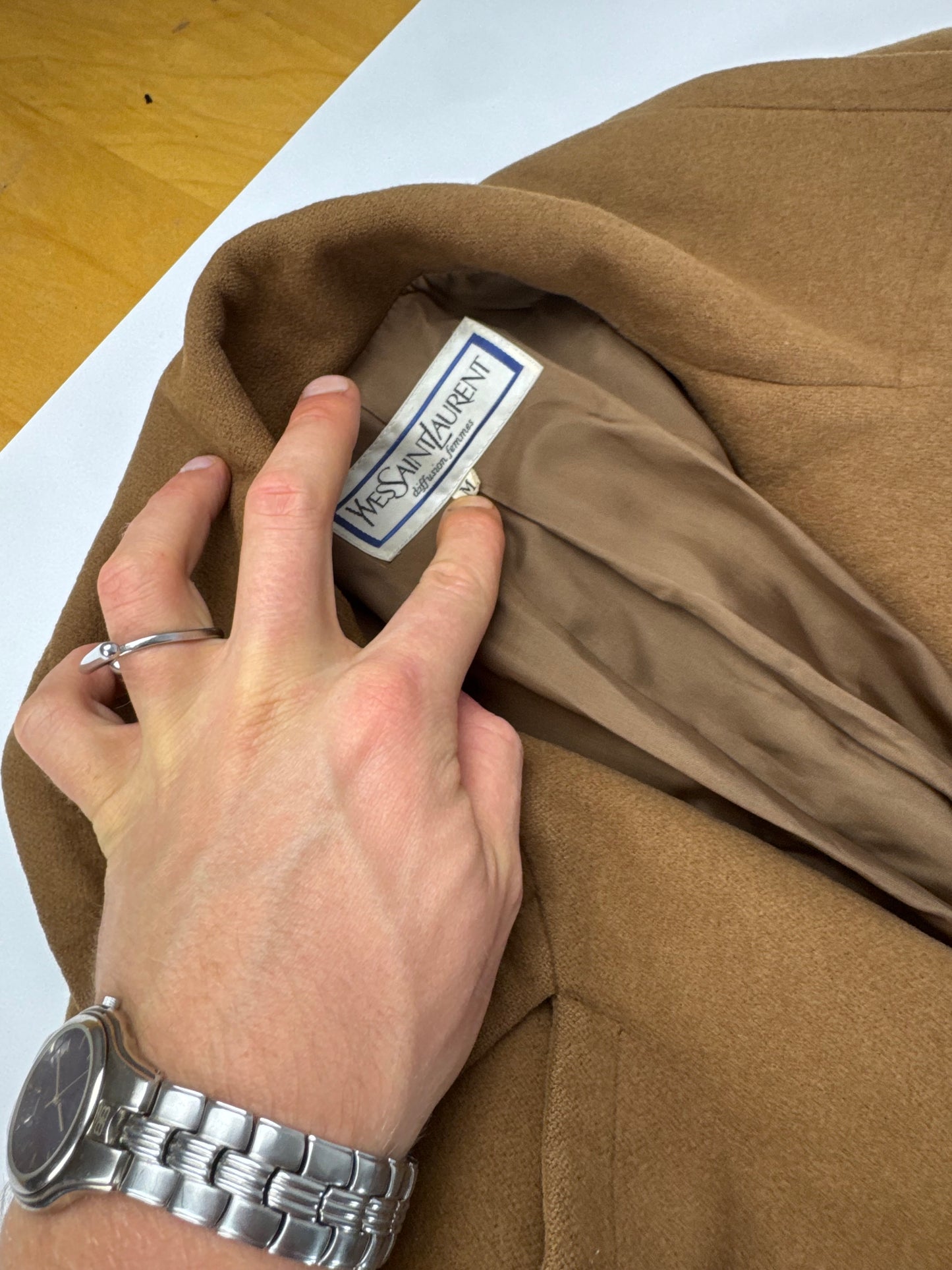 Vintage Yves Saint Laurent Wool Trenchcoat M Brown