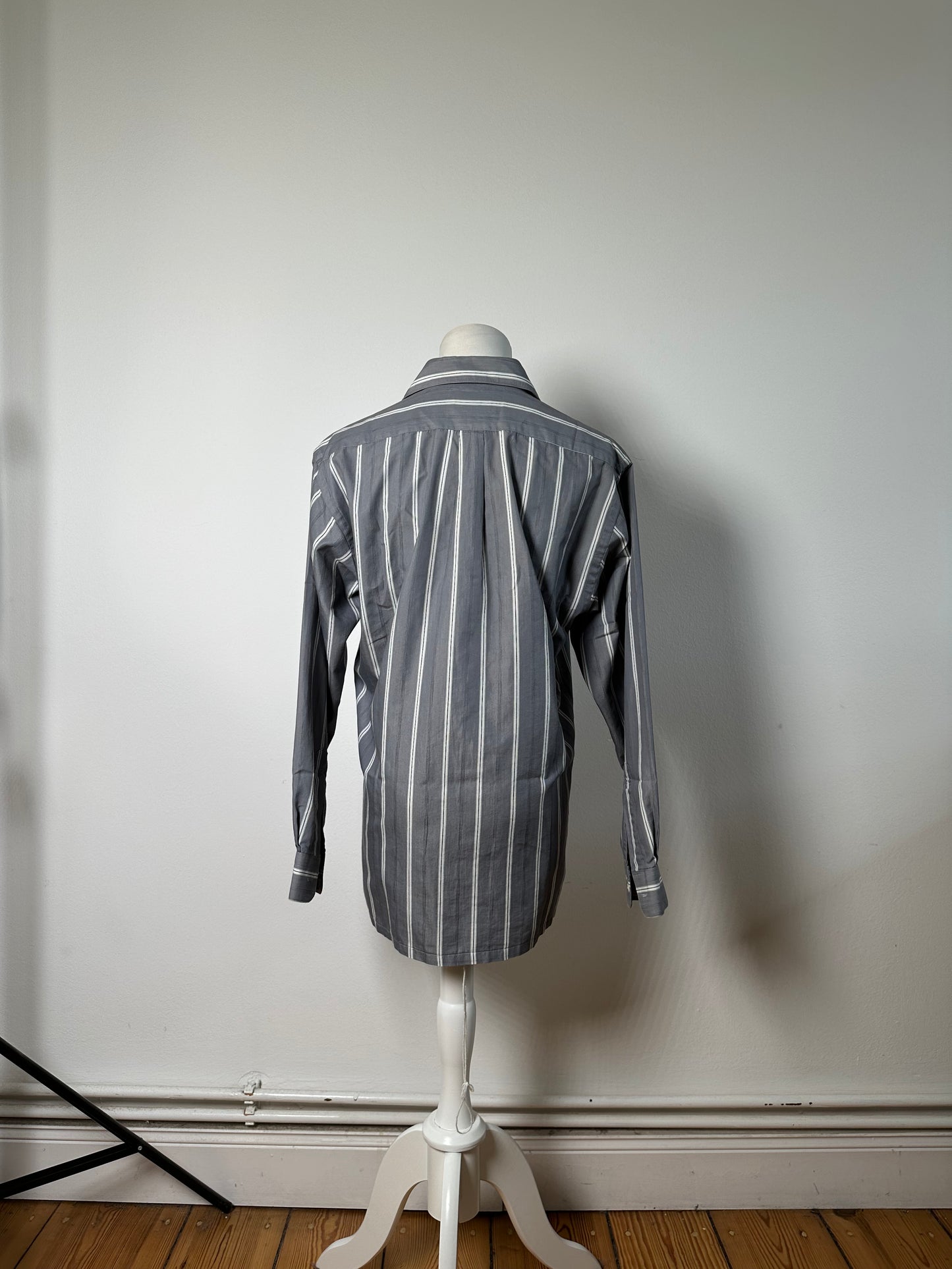Vintage Dior Men's Cotton Shirt Grey White M