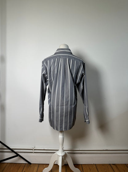 Vintage Dior Men's Cotton Shirt Grey White M