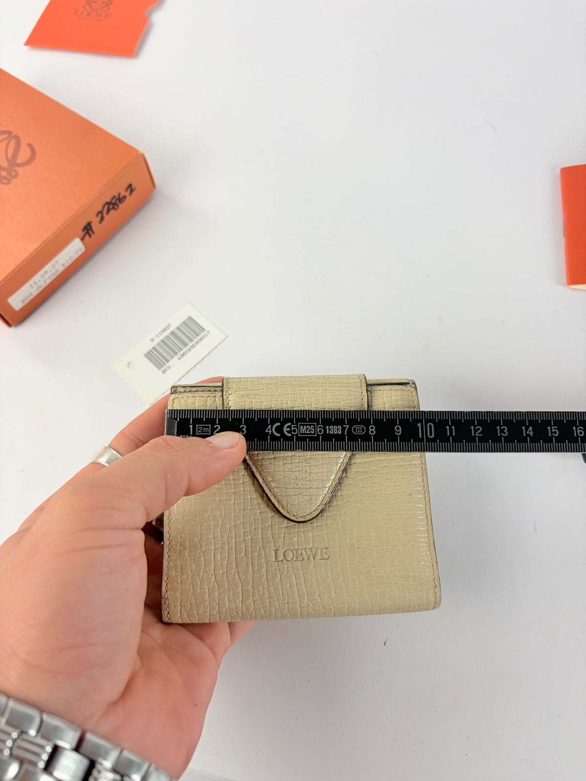 Vintage Loewe Box Alpina Bifold Wallet Late 1990s Light Beige