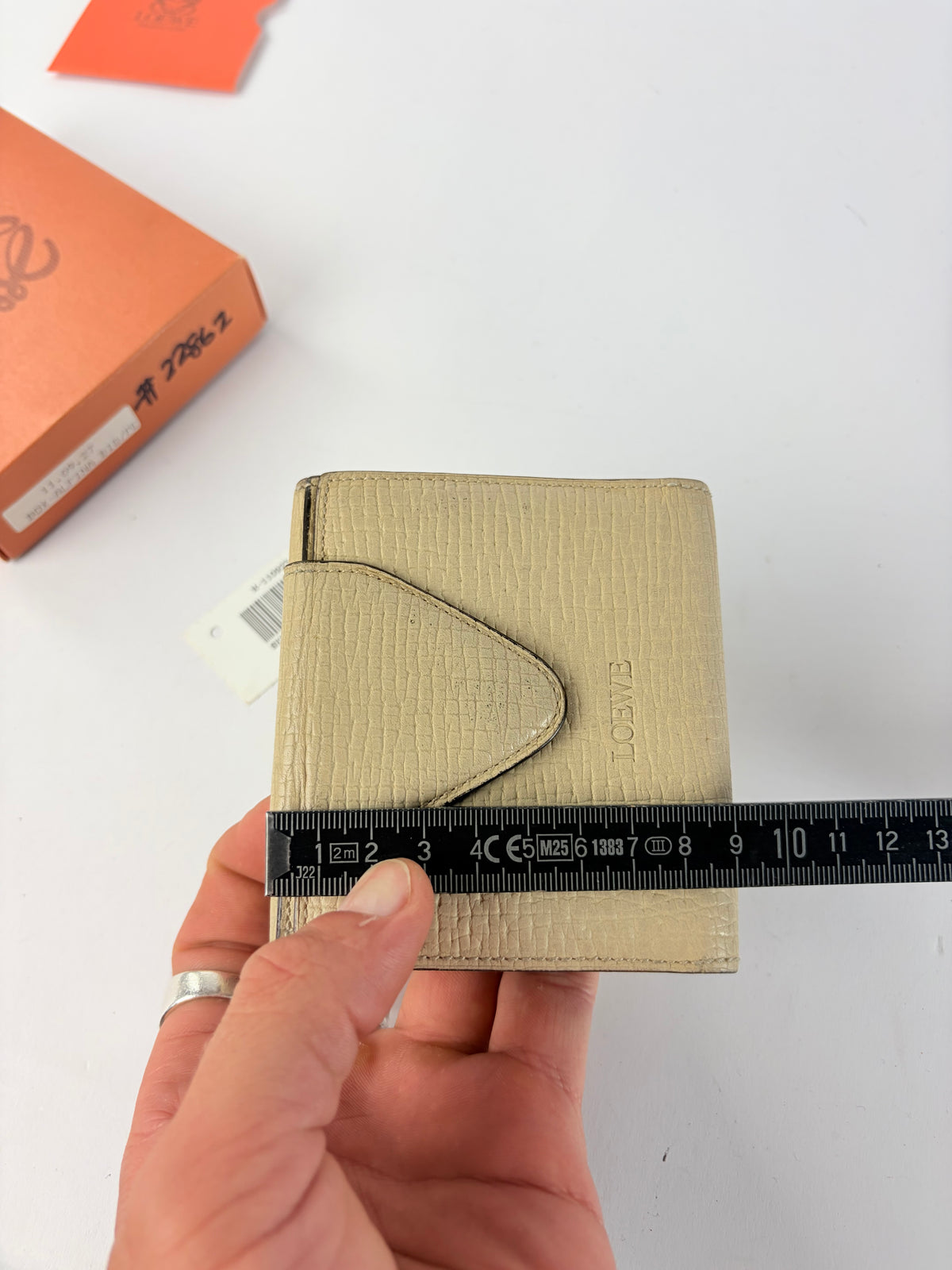 Vintage Loewe Box Alpina Bifold Wallet Late 1990s Light Beige